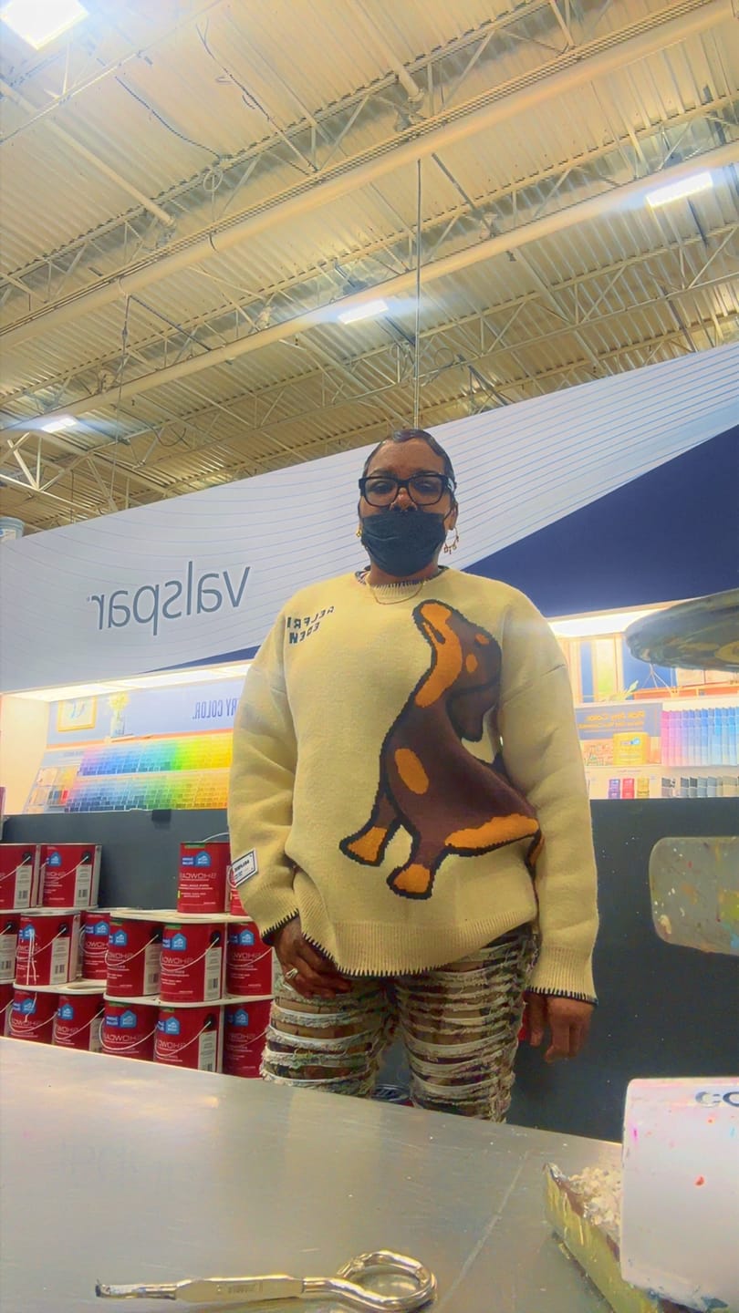 Customer photo review of Aelfric Eden Hand Drawn Dachshund Jacquard Sweater
