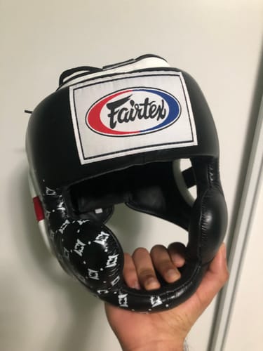 Customer photo review of FAIRTEX SUPER SPARRING BOXING MUAY THAI HEADGEAR - HG10