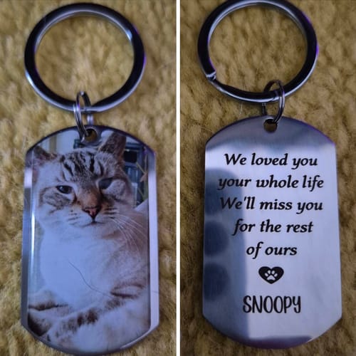 Customer photo review of Personalized Pet Keychain