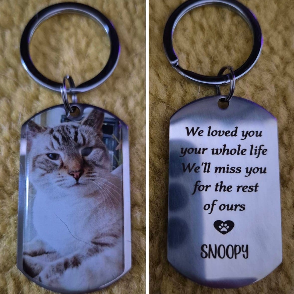 Customer photo review of Personalized Pet Keychain