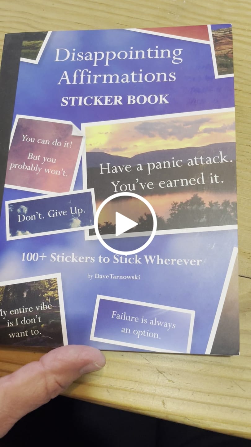 Customer video review of Disappointing Affirmations Sticker Book - Includes 100 stickers