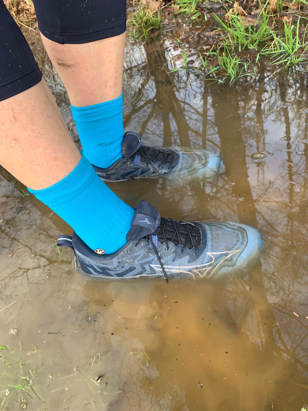 Customer photo review of Chaussettes Imperméables TRAIL-DRY Extra-fines Bleues