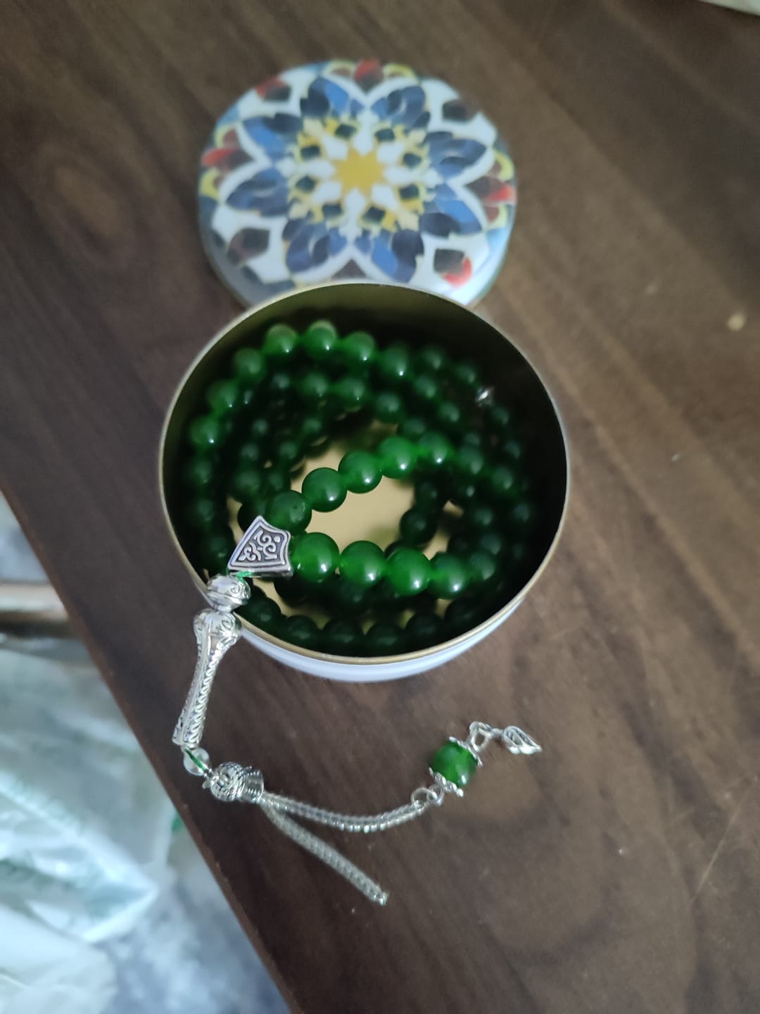 Customer photo review of Doğal Taş Tesbih – 99'luk Küre Kesim Tayvan Yeşimi Model