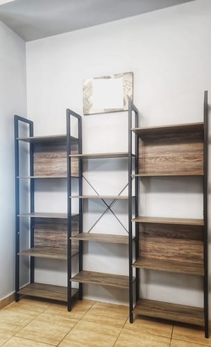 Customer photo review of Μεγάλη Βιβλιοθήκη Ράφι για Σαλόνι Γραφείο 24 x 158 x 166 cm, Δρυς με Μπλε Grain LL-S107B60