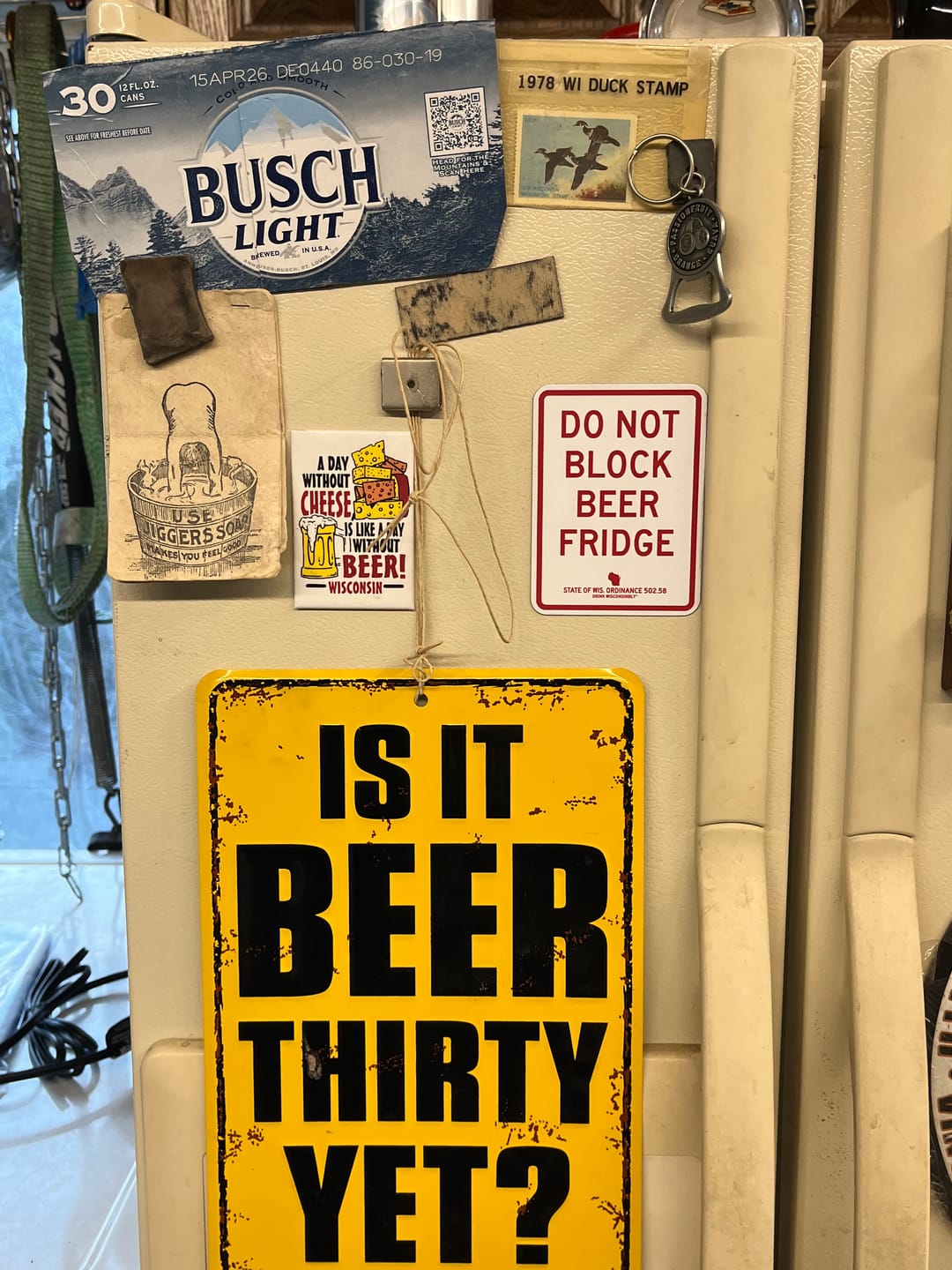 Customer photo review of "Do Not Block Beer Fridge" MAGNET