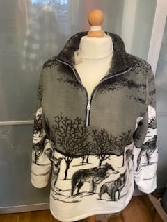 Customer photo review of Midnight Wolf Anti Pill Polar Fleece Fabric