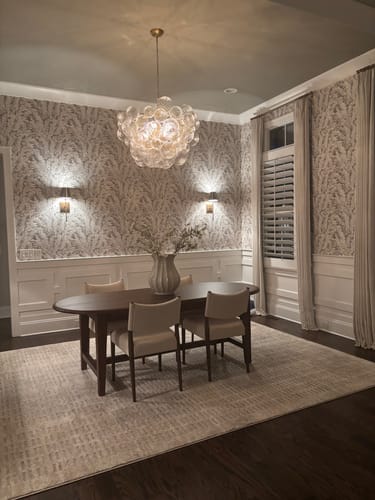 Customer photo review of Brass Cluster Ribbed Glass Globe Bubble Chandelier