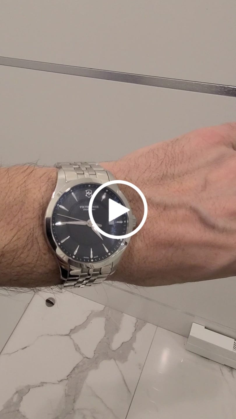 Customer video review of Swiss Army Men's Bracelet Watch - Alliance Black Dial Stainless Steel | 241801