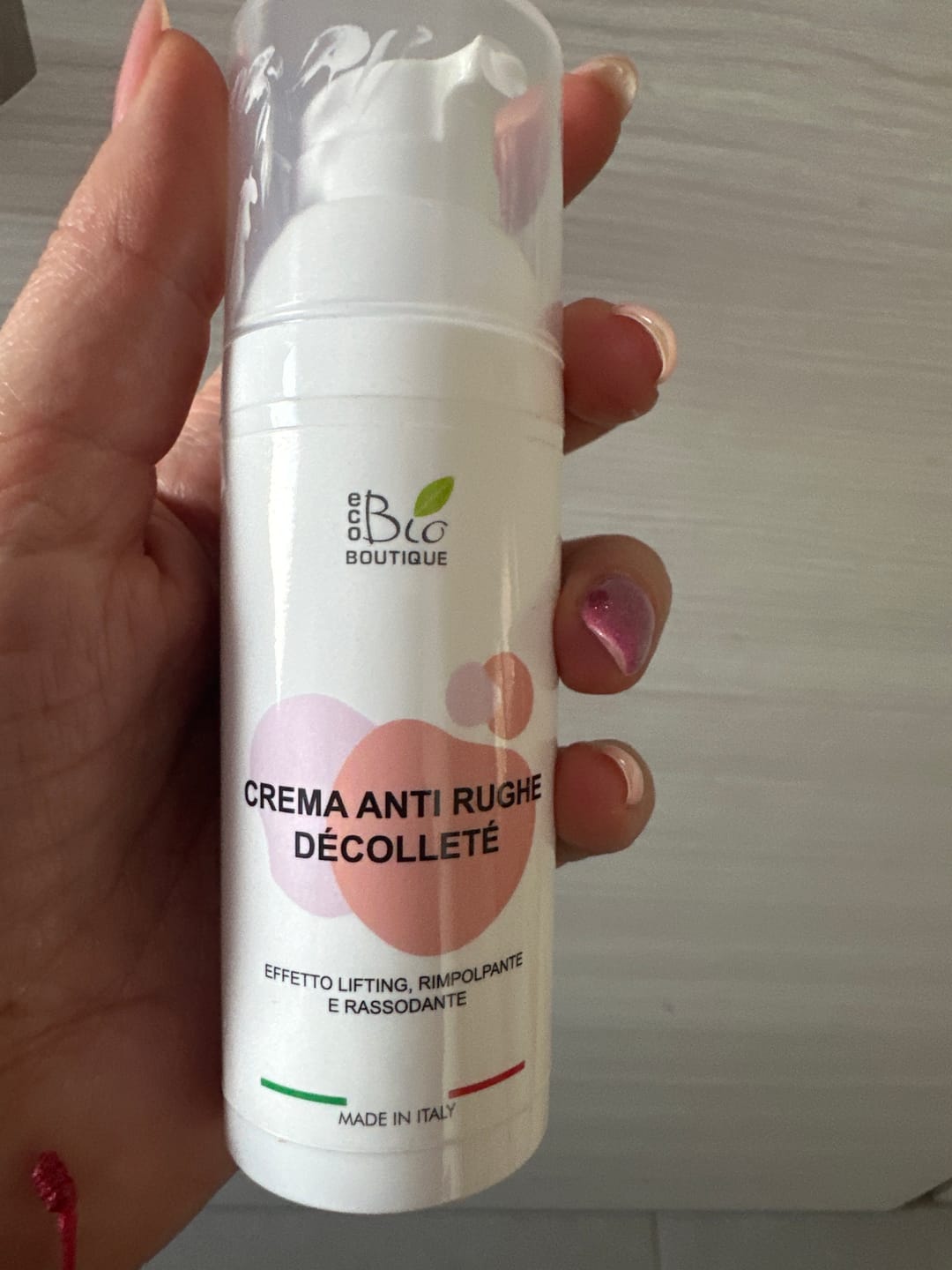 Customer photo review of Crema Anti Rughe Décolleté