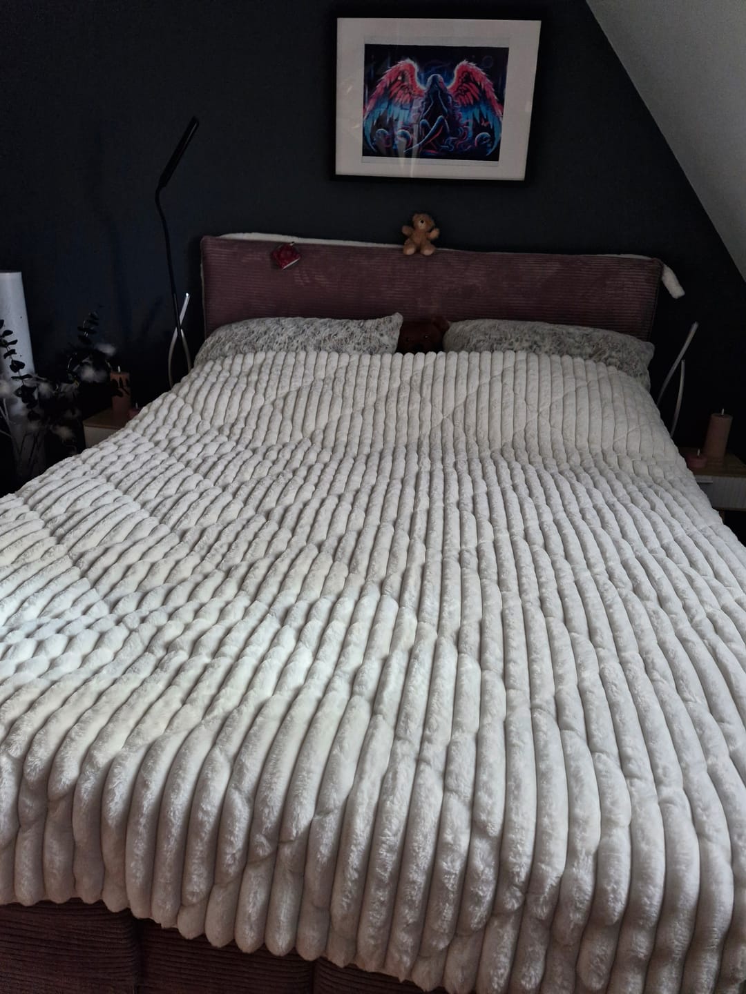 Customer photo review of Bettdecke Ohne Bezug Teddy Chunky Rib™ Cappuccino White