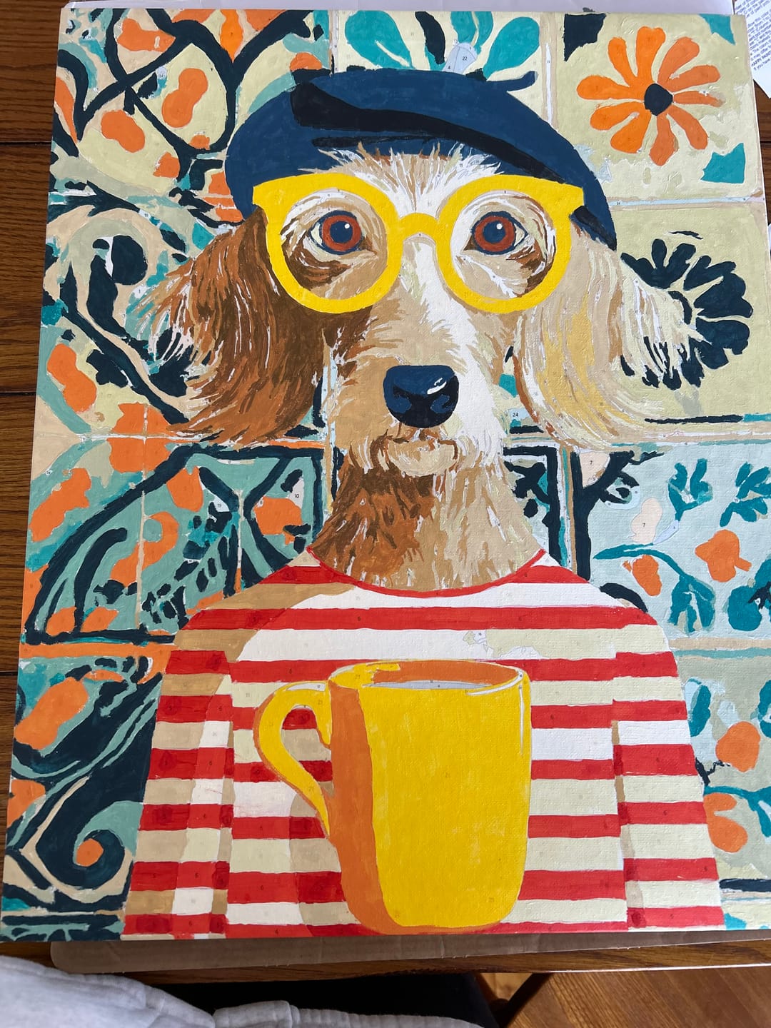 Customer photo review of French style dog | Paint by Number