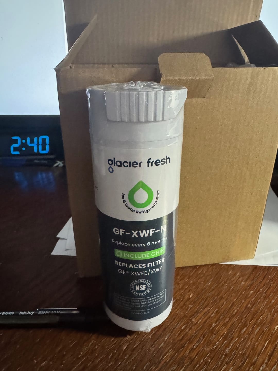 Customer photo review of GlacierFresh Replacement for GE XWFE Water Filter - NSF Certified with RFID Chip