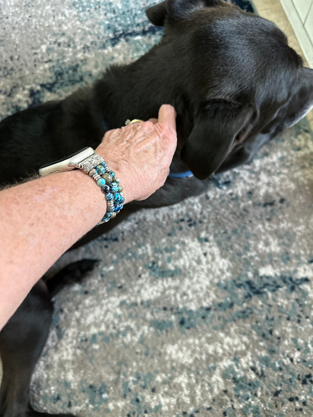 Customer photo review of Imperial Jasper Stretch Apple Watch Strap
