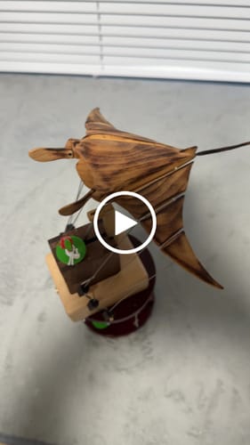 Customer video review of MarinerPoet™ Handcrafted Wooden Manta Ray Automaton