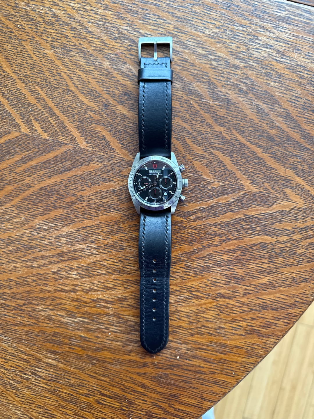 Customer photo review of Horween Black Chromexcel | Black Thread