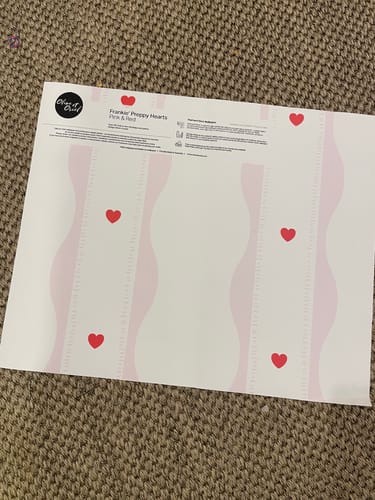 Frankie&rsquo; Preppy Hearts in Pink & Red By the Roll Wallpaper in a customer&rsquo;s home - verified photo review