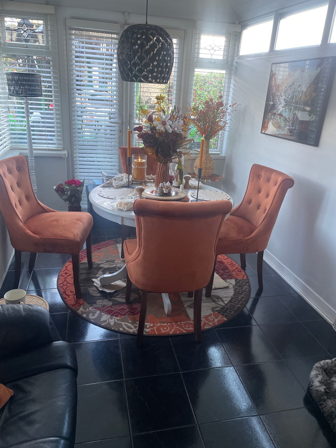 Customer photo review of Kingston Rust Velvet Dining Chair