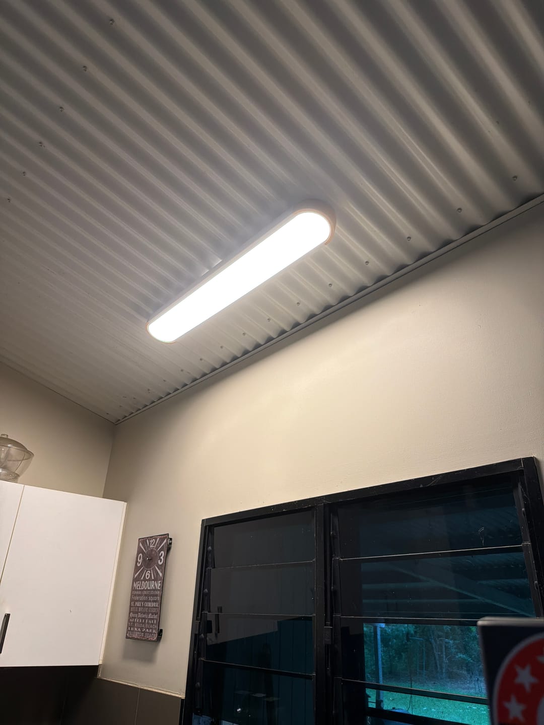 Customer photo review of Oval Led Flush Mount With Wood Accent