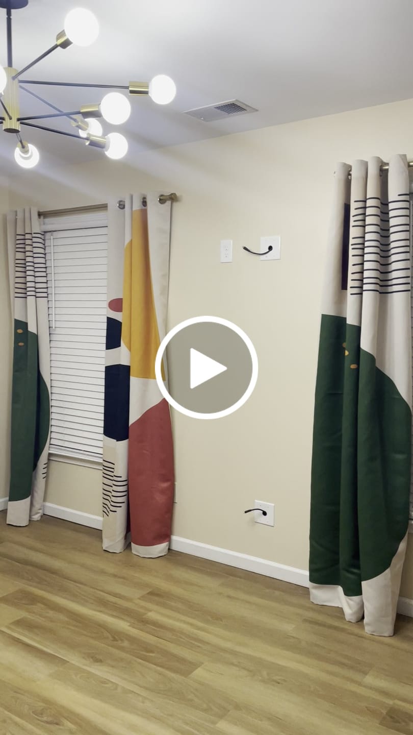 Customer video review of Abstract Art Geometric Mid Century Modern Blackout Window Curtains ROHE - 2 Panels