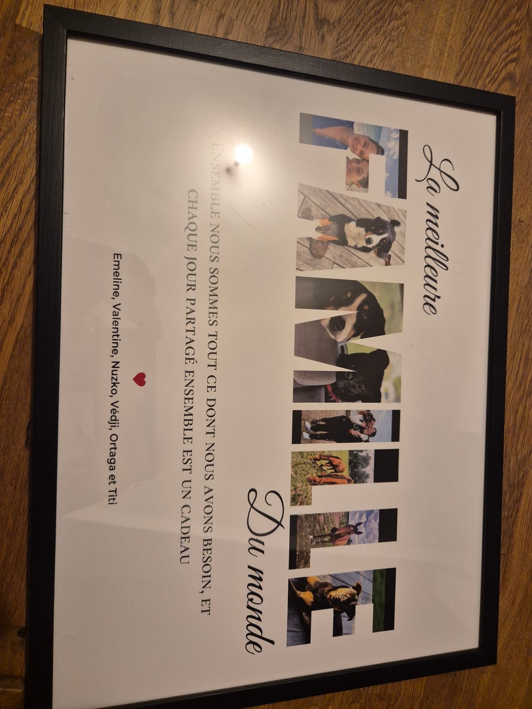 Customer photo review of Famille Lettres - Affiche personnalisée