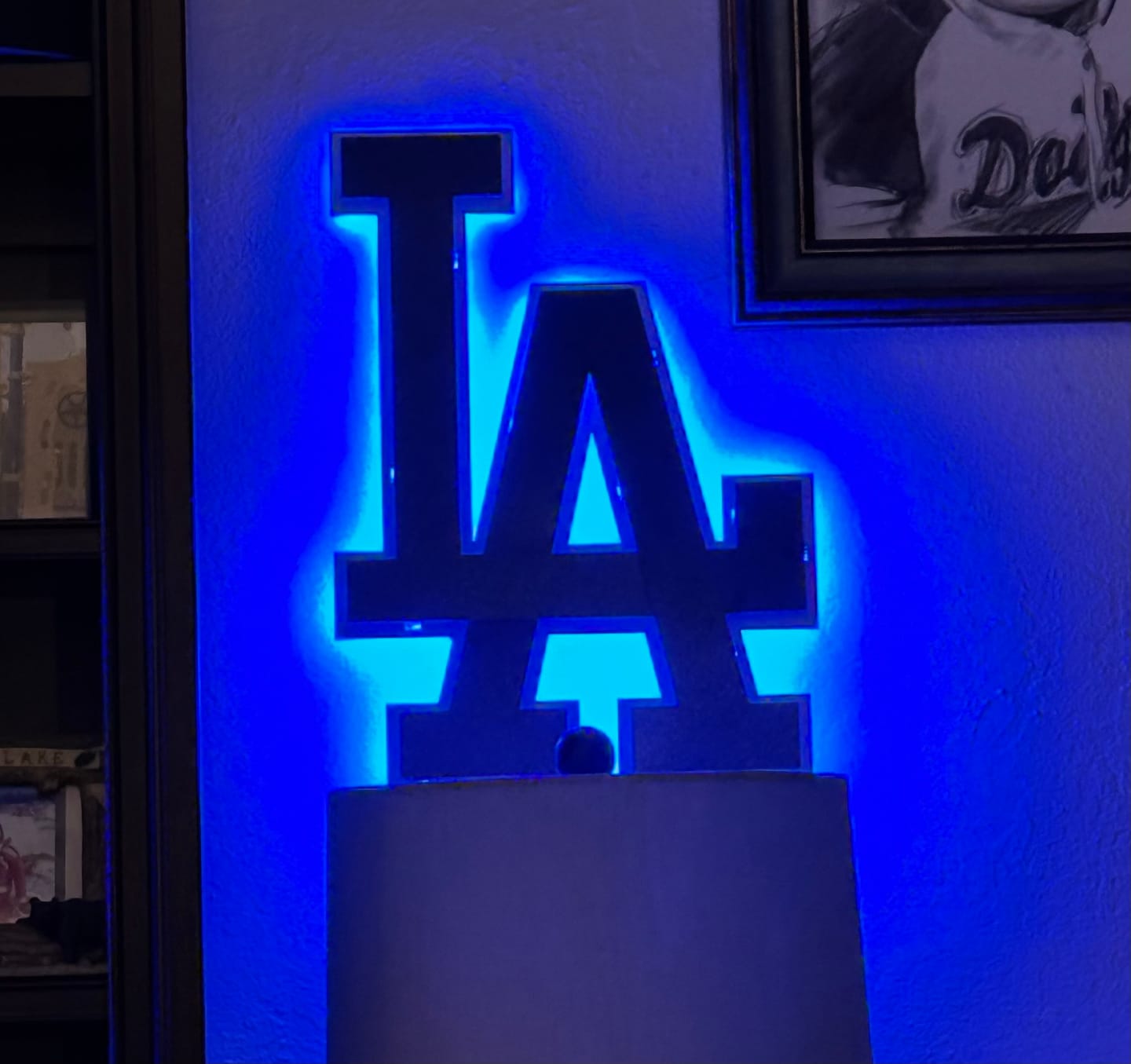 Customer photo review of Los Angeles Dodgers interlocking "LA" 3D Vintage Metal Wall Art