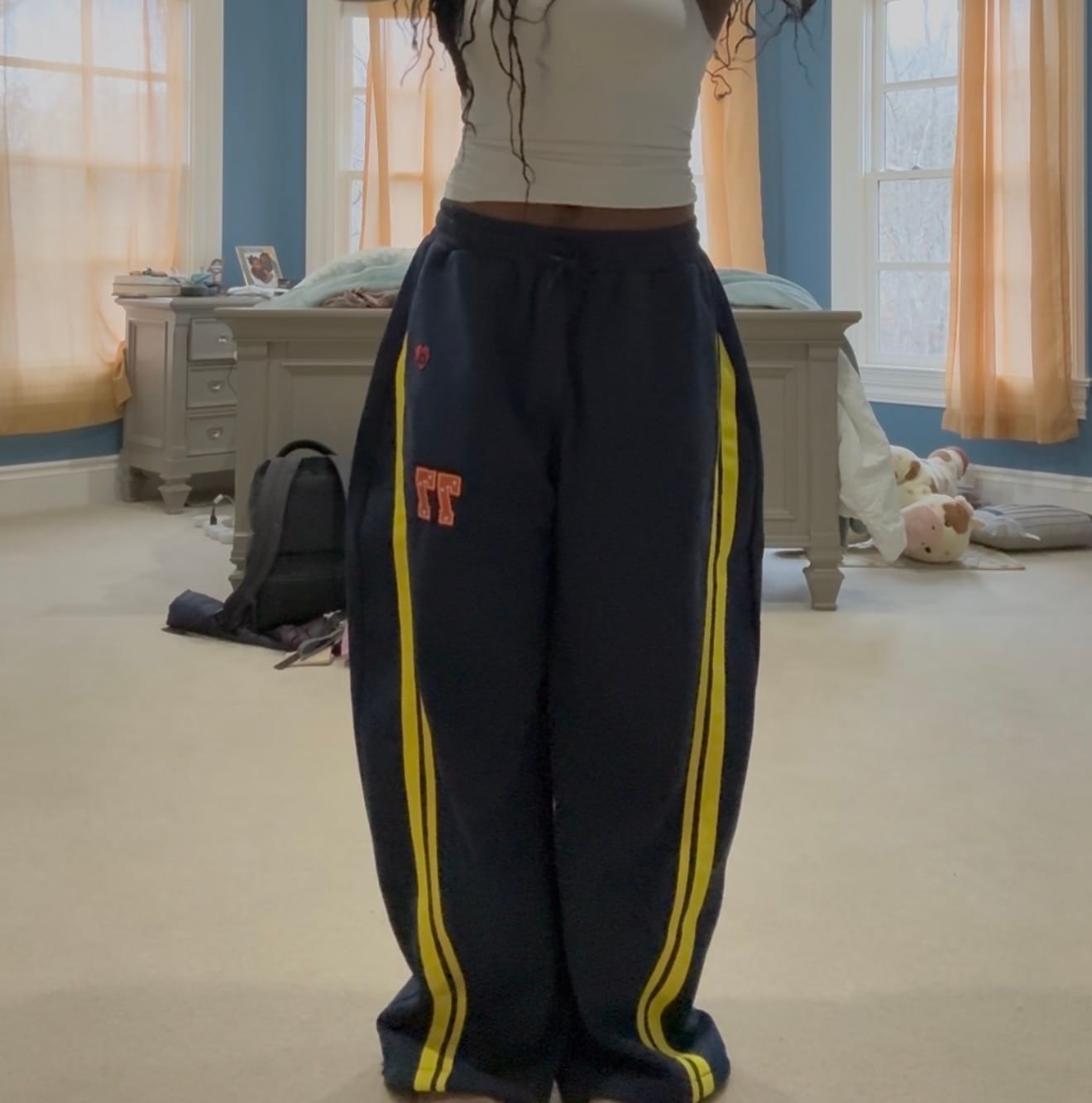 Customer photo review of Aelfric Eden Stripe Baggy Barrel Sweatpants