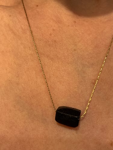 Customer photo review of Turmalin Halskette - Rohstein Gold legiert
