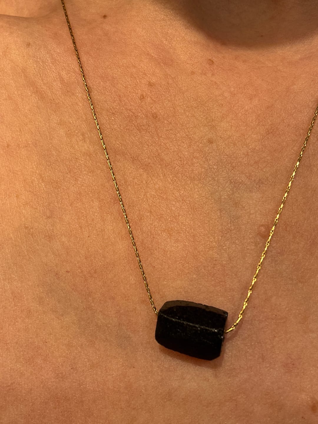Customer photo review of Turmalin Halskette - Rohstein Gold legiert