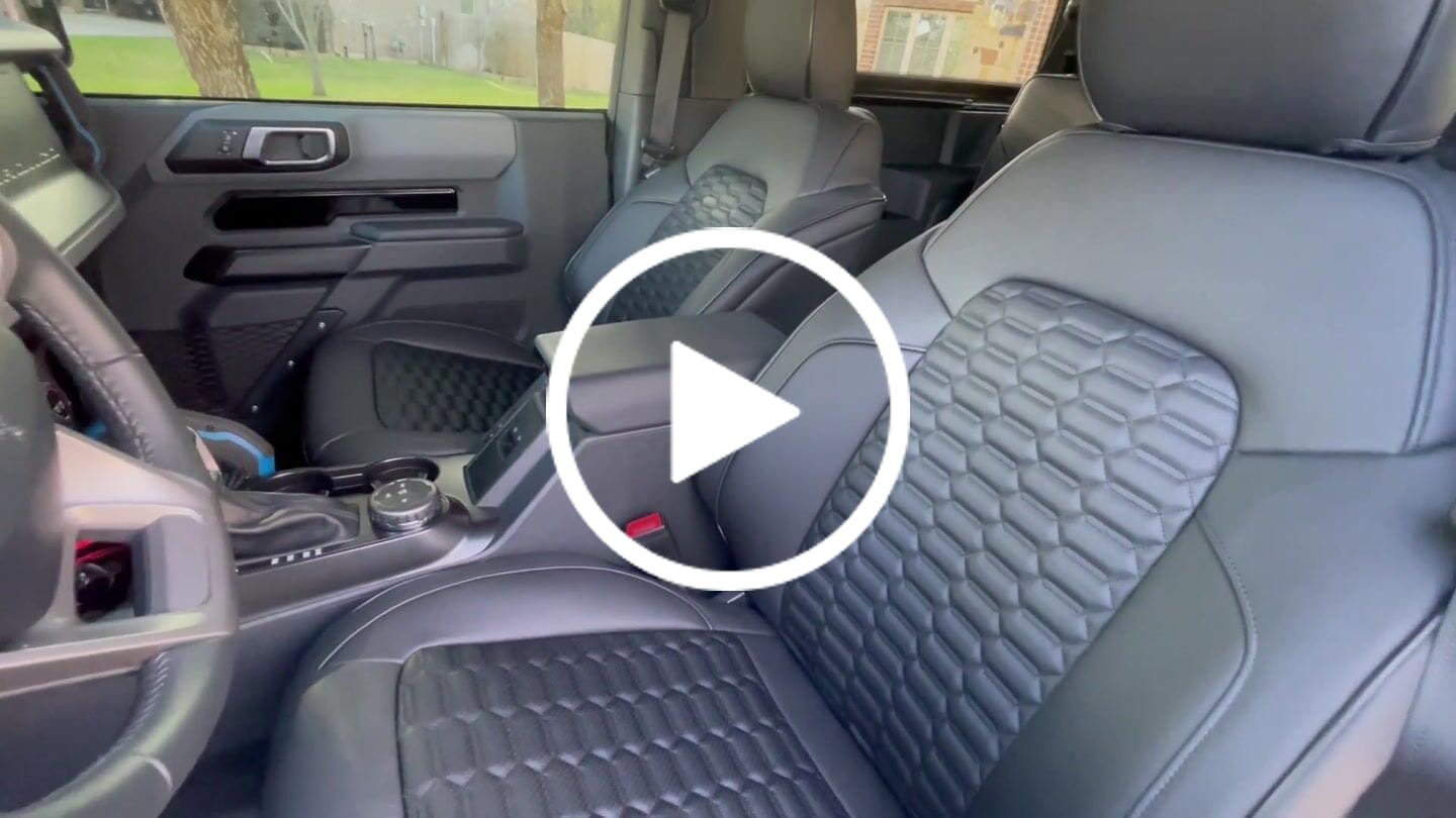 Customer video review of 2021+ Ford Bronco Leather Seat Covers(Custom Order)