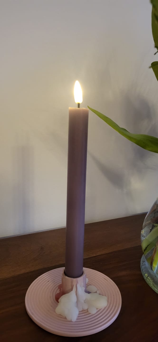 Customer photo review of LED Kronelys 2 stk, Ø 2 x 24 cm Lyslilla