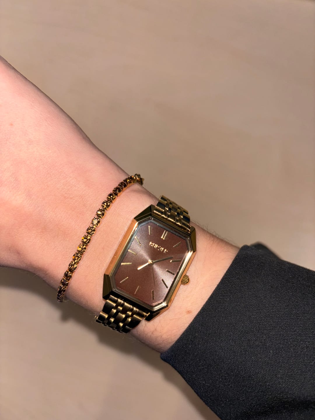 Customer photo review of Jade Gold Brown Bracelet