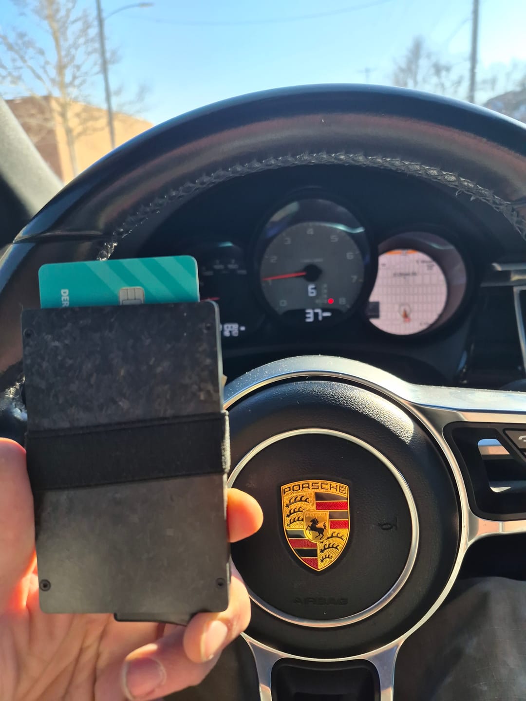 Customer photo review of 80Eighty® Minimalist Forged Carbon Wallet