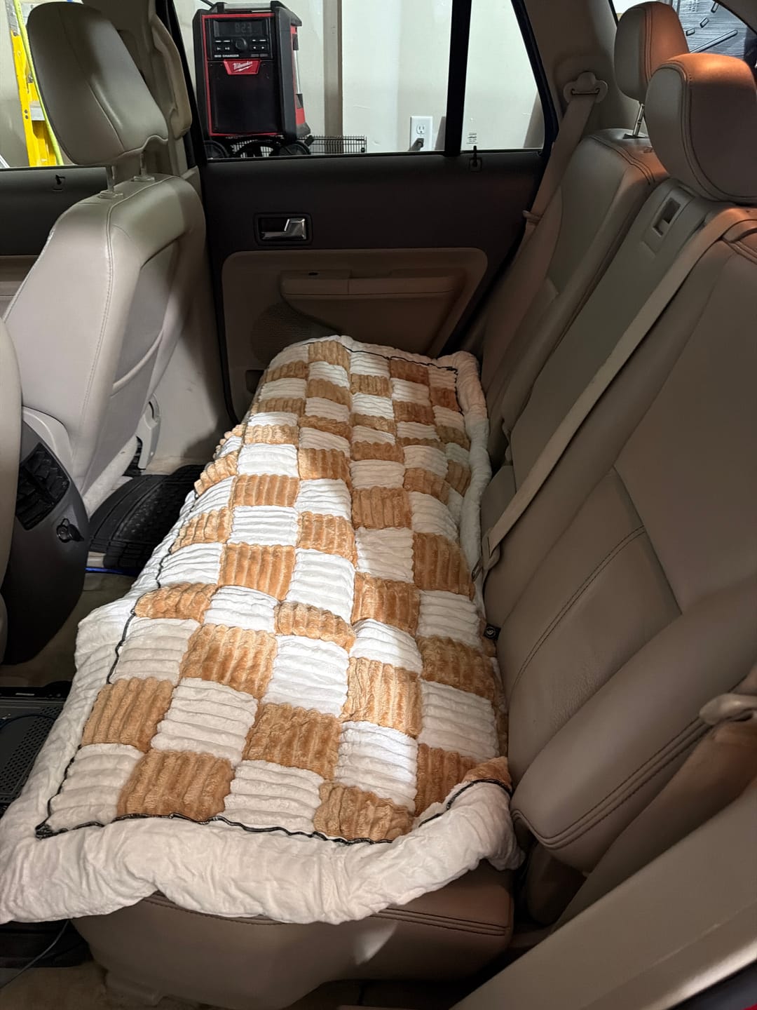 Customer photo review of Plush Backseat Dog Bed (Made For The Hard Bottom Car Seat Cover)