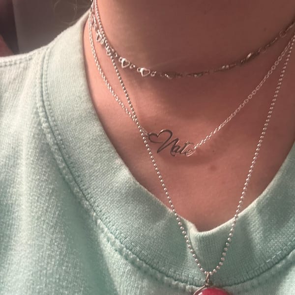 Customer photo review of Custom Greek Name Necklace