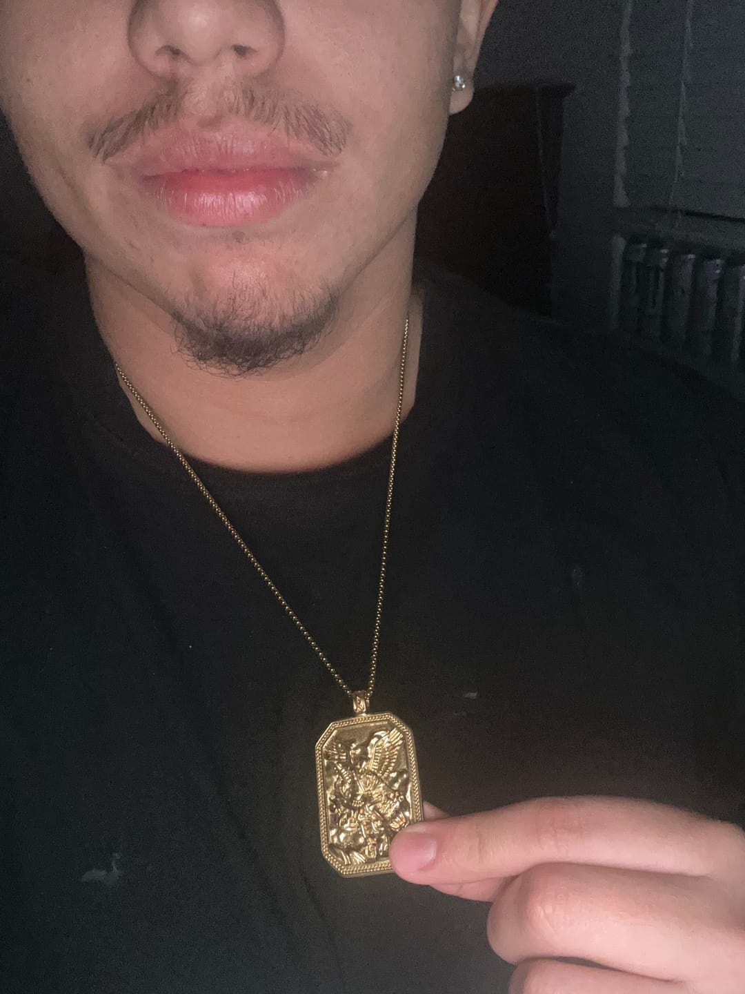 Customer photo review of FREE Today: Classic Style St. Michael the Archangel Protection Stainless Steel Pendant Necklace