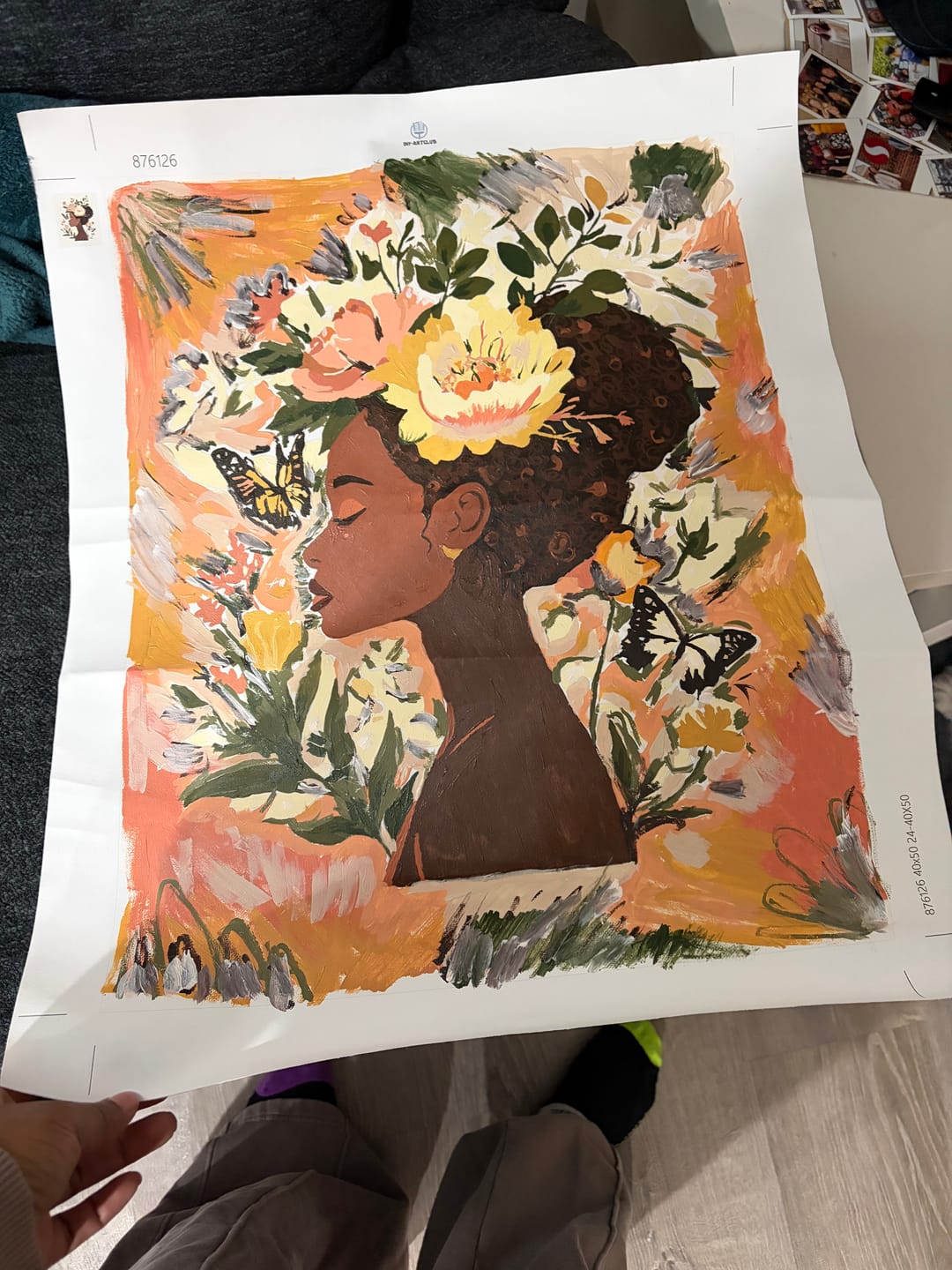 Customer photo review of African Flower Lady | Paint by Numbers