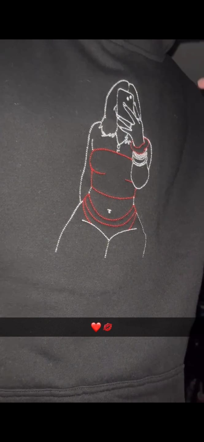 Customer photo review of Spicy Custom Embroidered Photo Hoodie