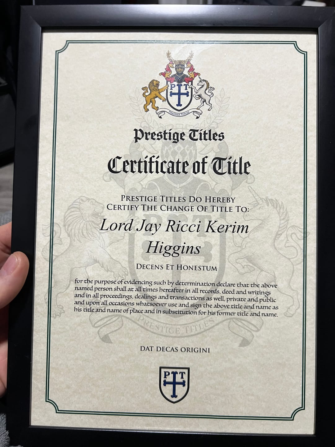 Customer photo review of Frame your certificate
