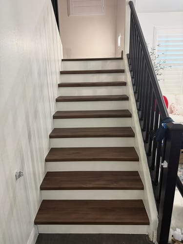 Customer photo review of Fletcher Oak Brown Stair Tread