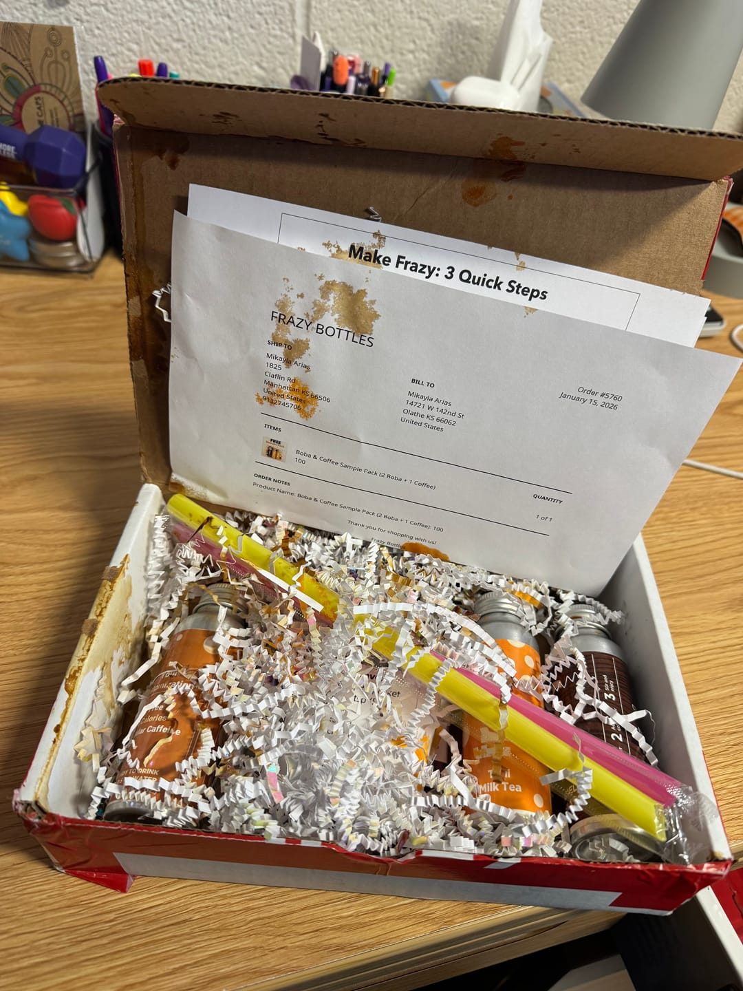 Customer photo review of Boba & Coffee Sample Pack (2 Boba + 1 Coffee)