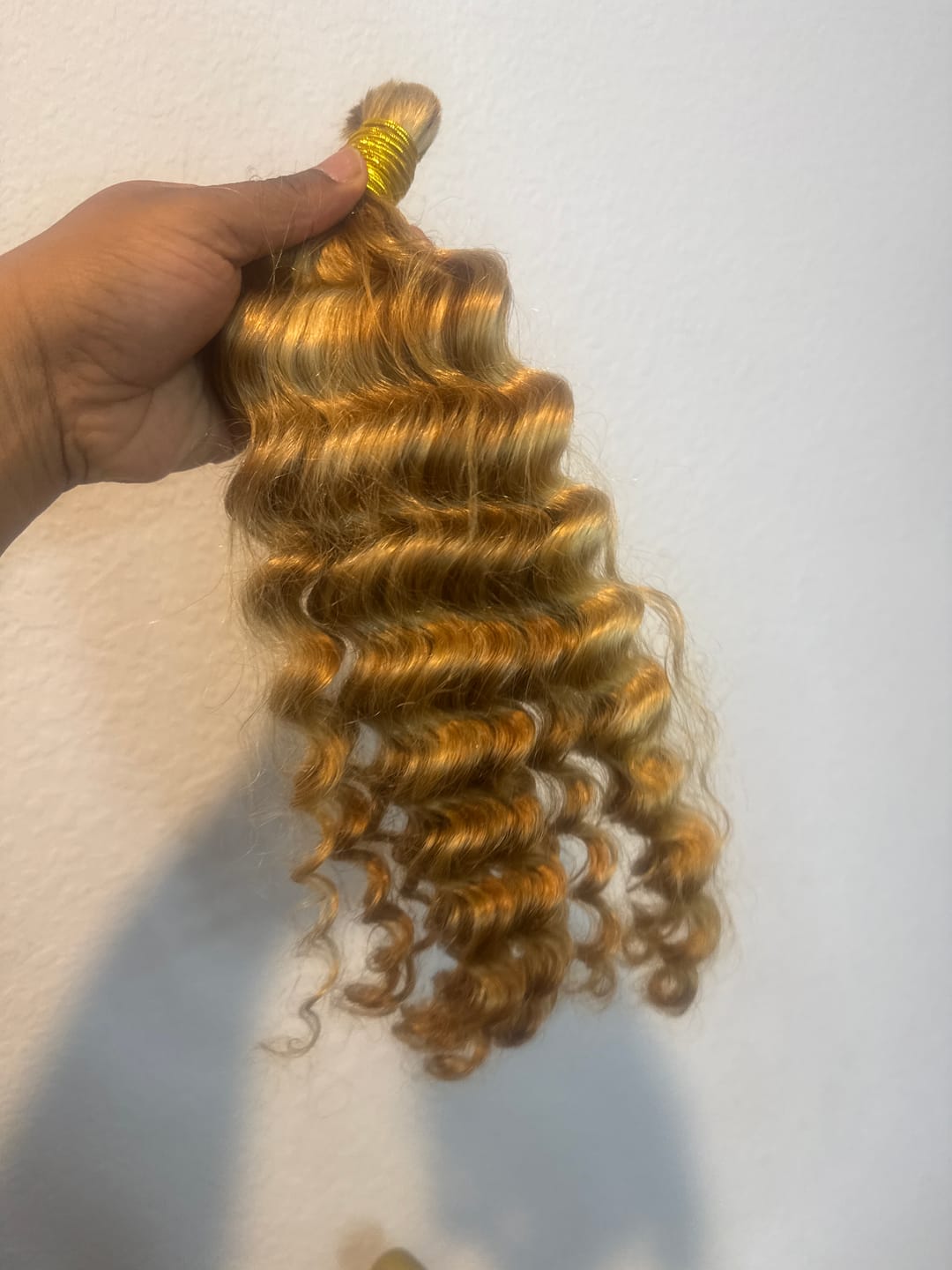 Customer photo review of #27/#30/#613 Mix Color Blend Deep Wave Bulk Human Braiding Hair