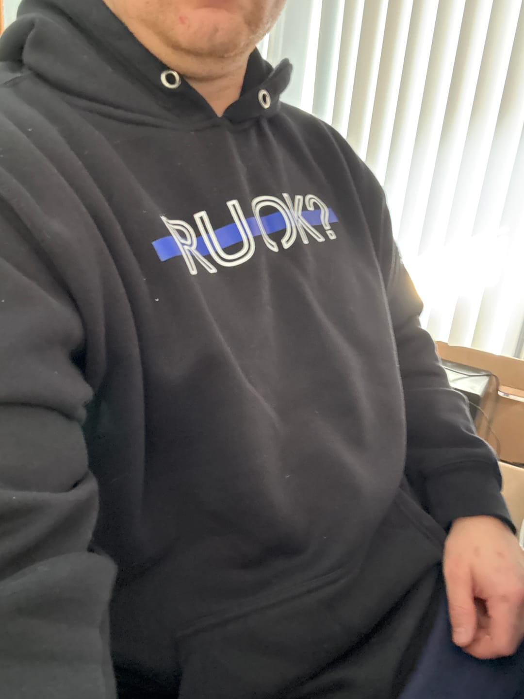 Customer photo review of Stigma-Breaking Hoodie- Blue Line