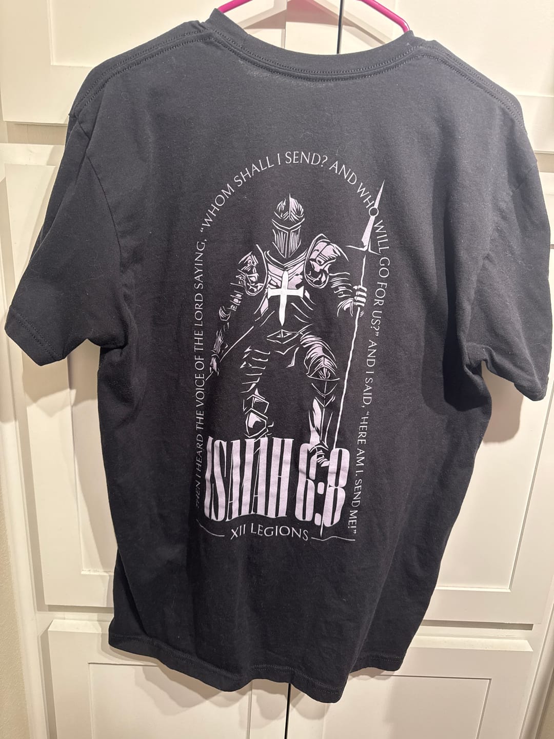 Customer photo review of ISAIAH 6:8 T-shirt