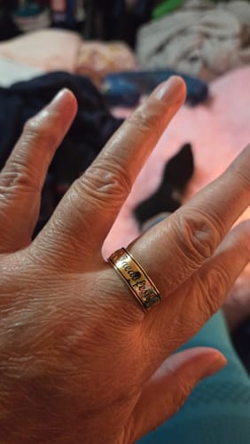 Customer photo review of 8mm Kamea Heirloom Personalized Ring