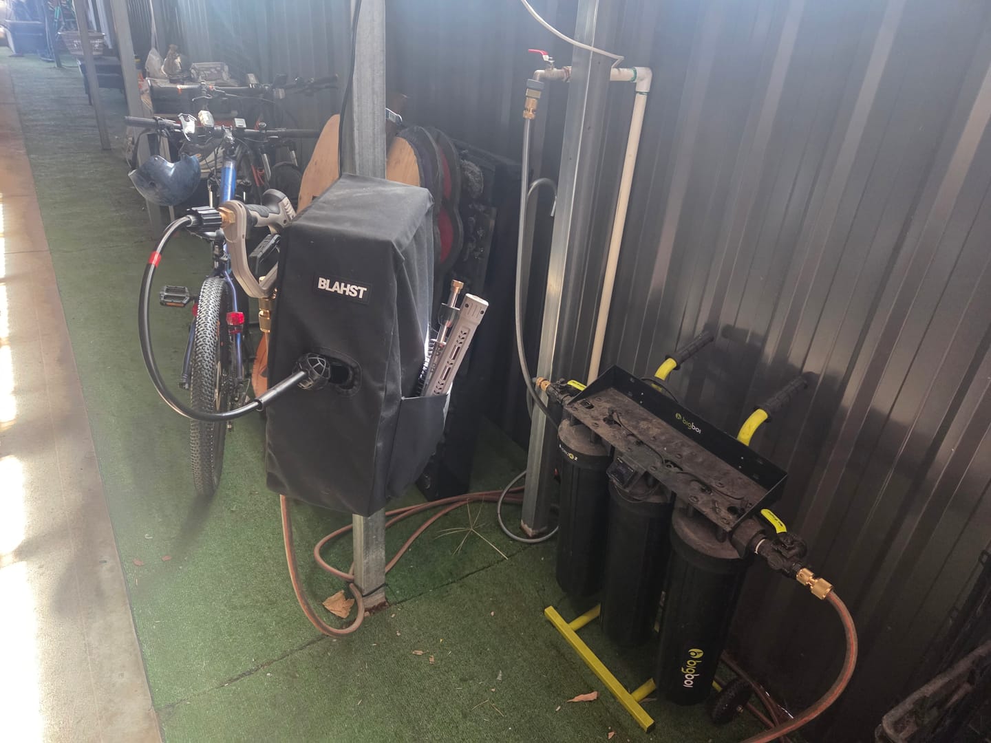 Customer photo review of R18 Wall-Mounted Pressure Washer