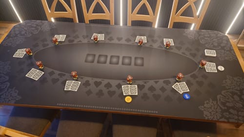 Customer photo review of Poker Mat Deluxe Black 220x100