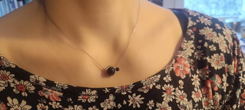 Customer photo review of Obsidian Halskette - Doppelanhänger