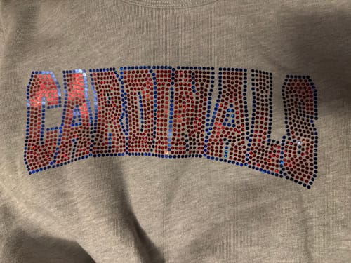 Customer photo review of Cardinals Curve SPANGLE Transfer