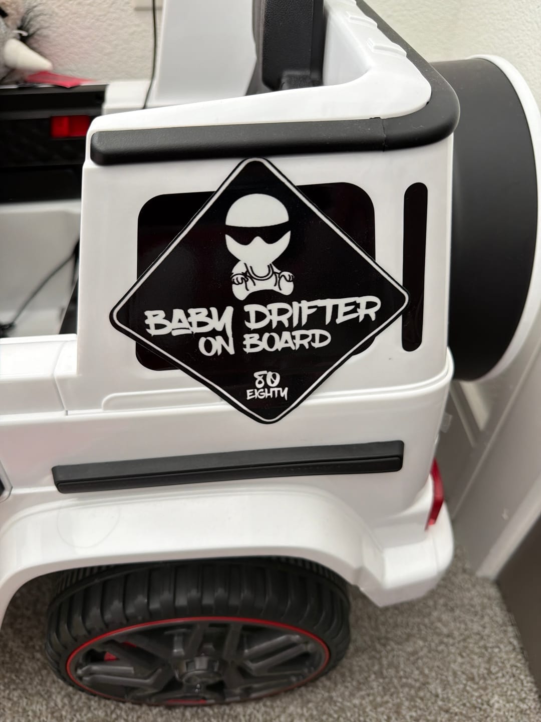 Customer photo review of 80Eighty® Baby On Board Sticker