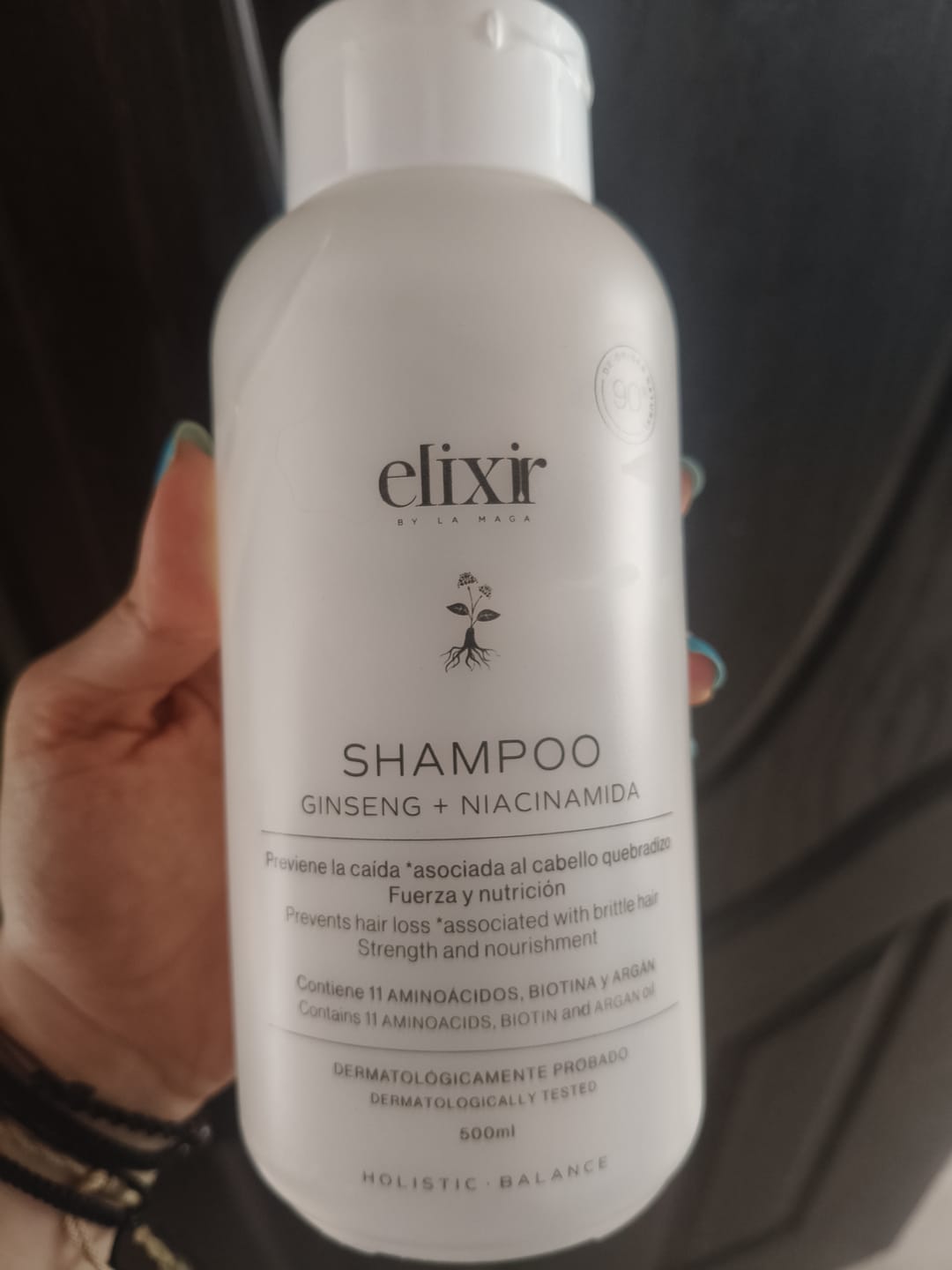 Customer photo review of Shampoo Ginseng + Niacinamida